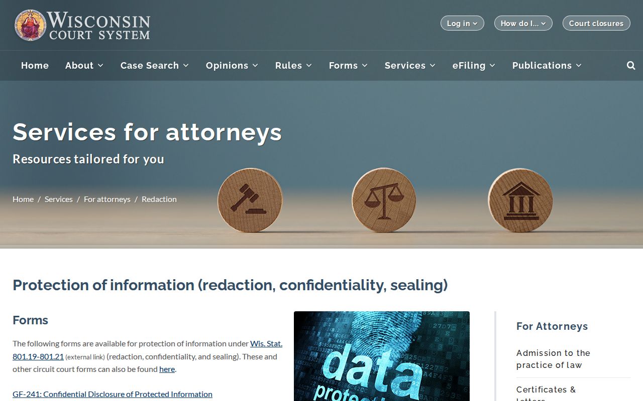 Pierce County court records Wisconsin redaction forms